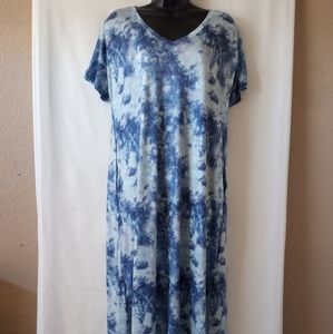 Huskary Tie Dye Summer Maxi Long Dress